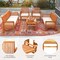 Costway 5 PCS Patio Furniture Set with Acacia Wood Frame & Removable Seat Cushions
